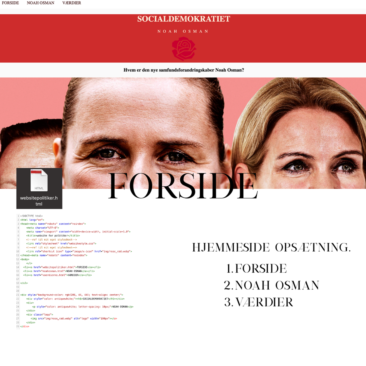 Forside til Socialdemokratiet hjemmeside